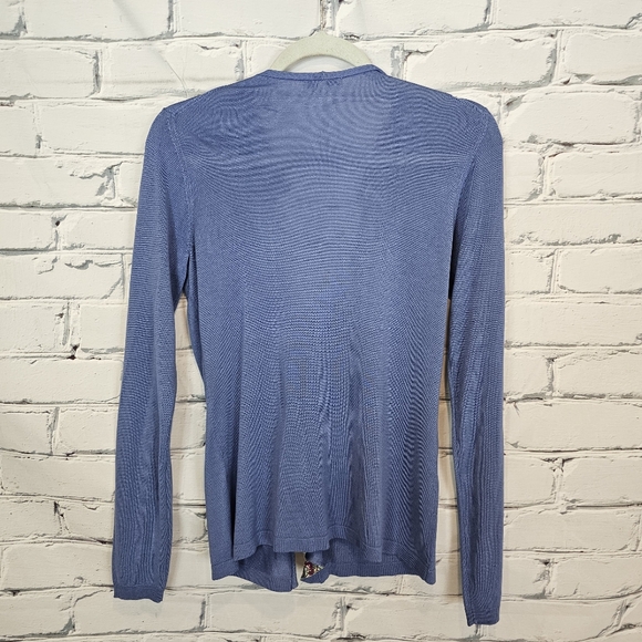 Etro Blue Ruffle Cardigan - Picture 2 of 6